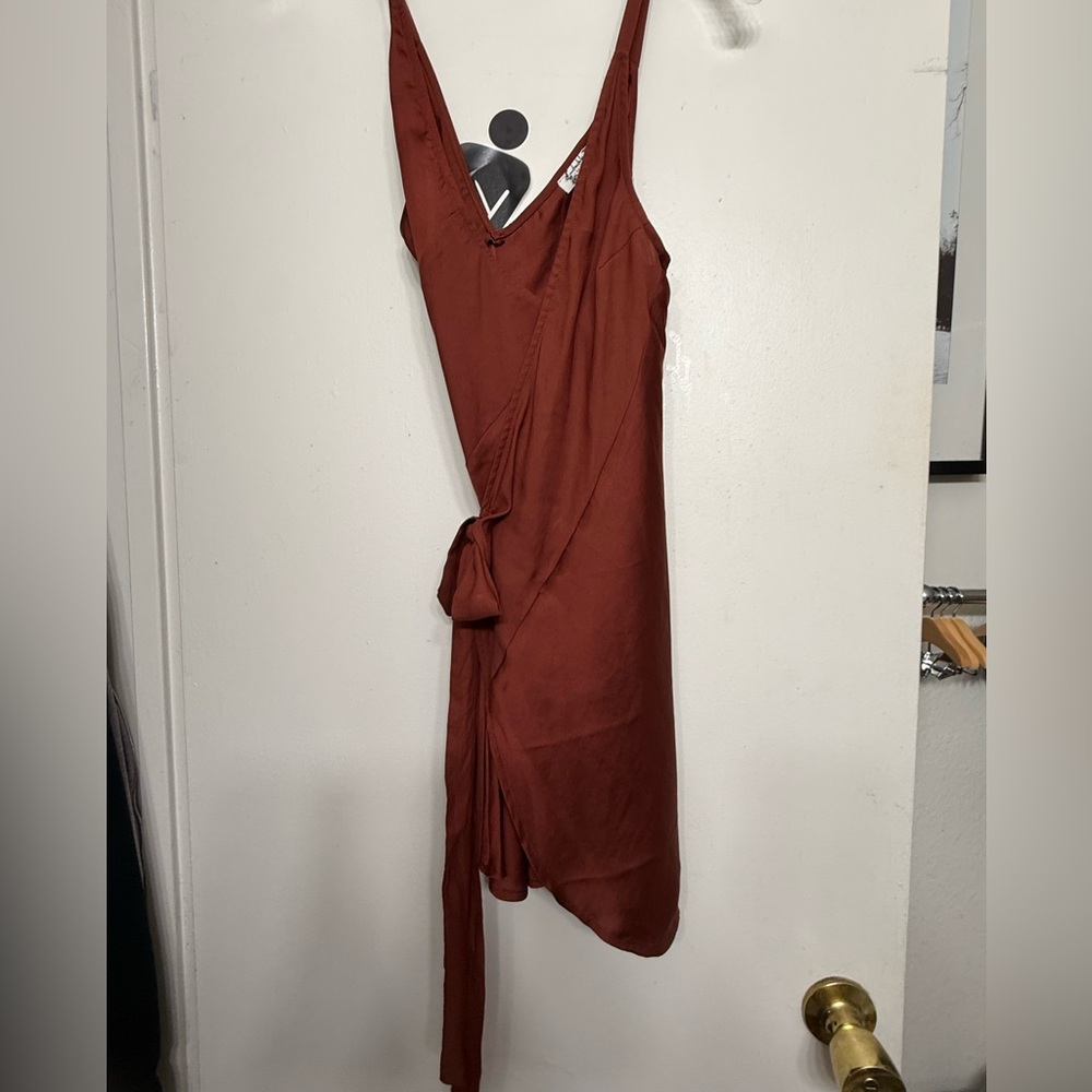 Free People Rust Wrap Slip Dress- Size S